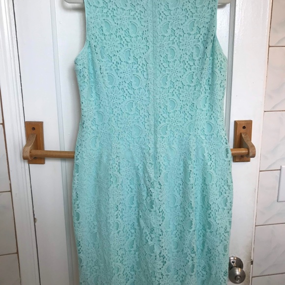Ralph Lauren Mint Floral Lace Sheath Dress Size 12 - Picture 3 of 9